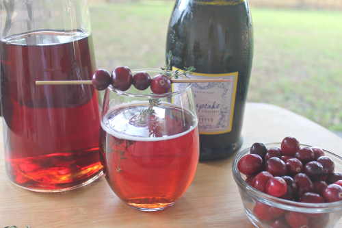 cranberry and prosecco mimosas