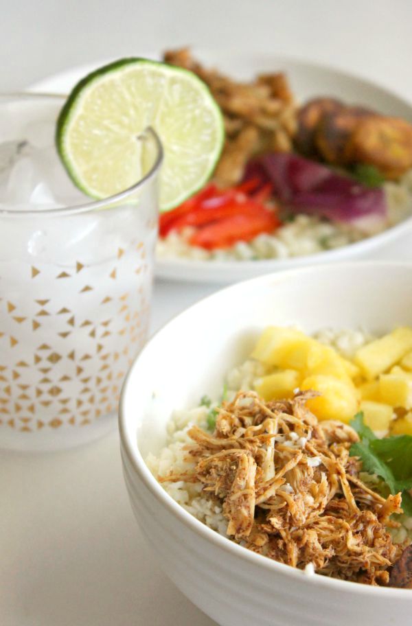 jerk chicken rice bowls for #weekdaysupper - have dinner ready in under 30 minutes!