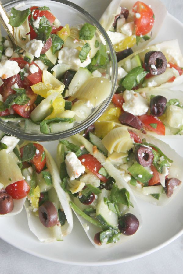 Greek Salad Endive Boats for #SundaySupper