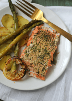Dijon Salmon Sheet Pan Dinner
