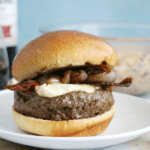 Bacon Brie Burger with Merlot Onions |