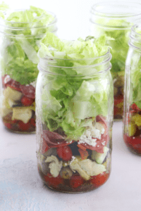 Chopped Antipasto Salad in Mason Jars