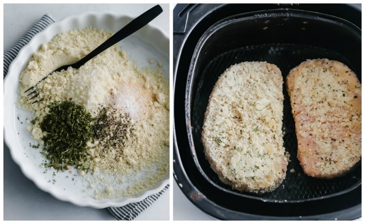 Breaded Pork Chops using almond flour in the air fryer