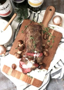 Roasted Beef Tenderloin with a White Wine Cream Sauce