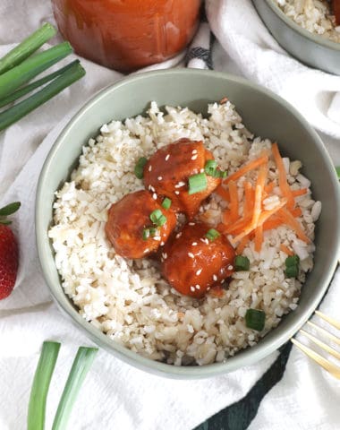 Strawberry Chipotle BBQ Glazed Meatballs