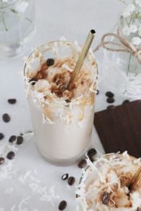 Frozen Caramel and Coconut Blended Coffee