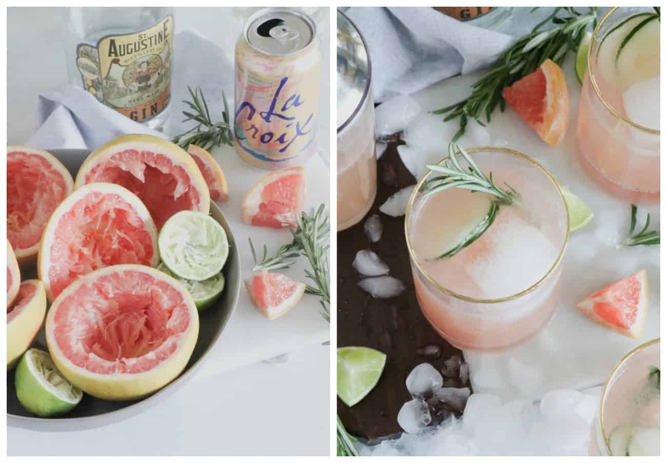 how to make grapefruit gin fizzes