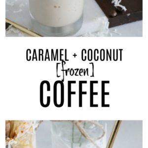Deliciously sweet and refreshing, this Frozen Caramel and Coconut Blended Coffee is the perfect way to enjoy your favorite coffee shop bevvy from the comfort of your own home!