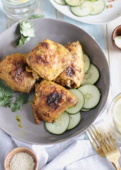 crispy turmeric chicken thighs