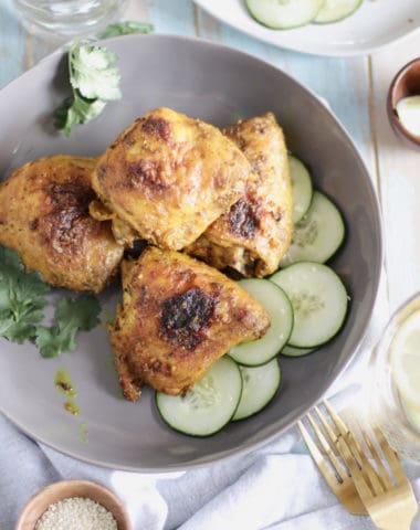 crispy turmeric chicken thighs