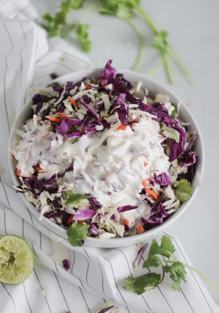 Cilantro Lime Coleslaw recipe #lowcarb #keto #coleslaw