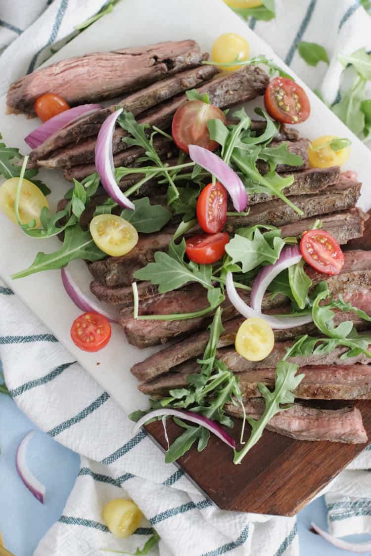 Sometimes tough, this juicy flank steak becomes tender, melt-in-your-mouth delicious with the a little help using the sous-vide method. Never have tough steak again!