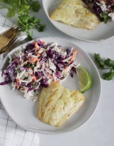 seared cod with a brown butter lime sauce