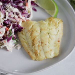 seared cod with a brown butter lime sauce [low carb]