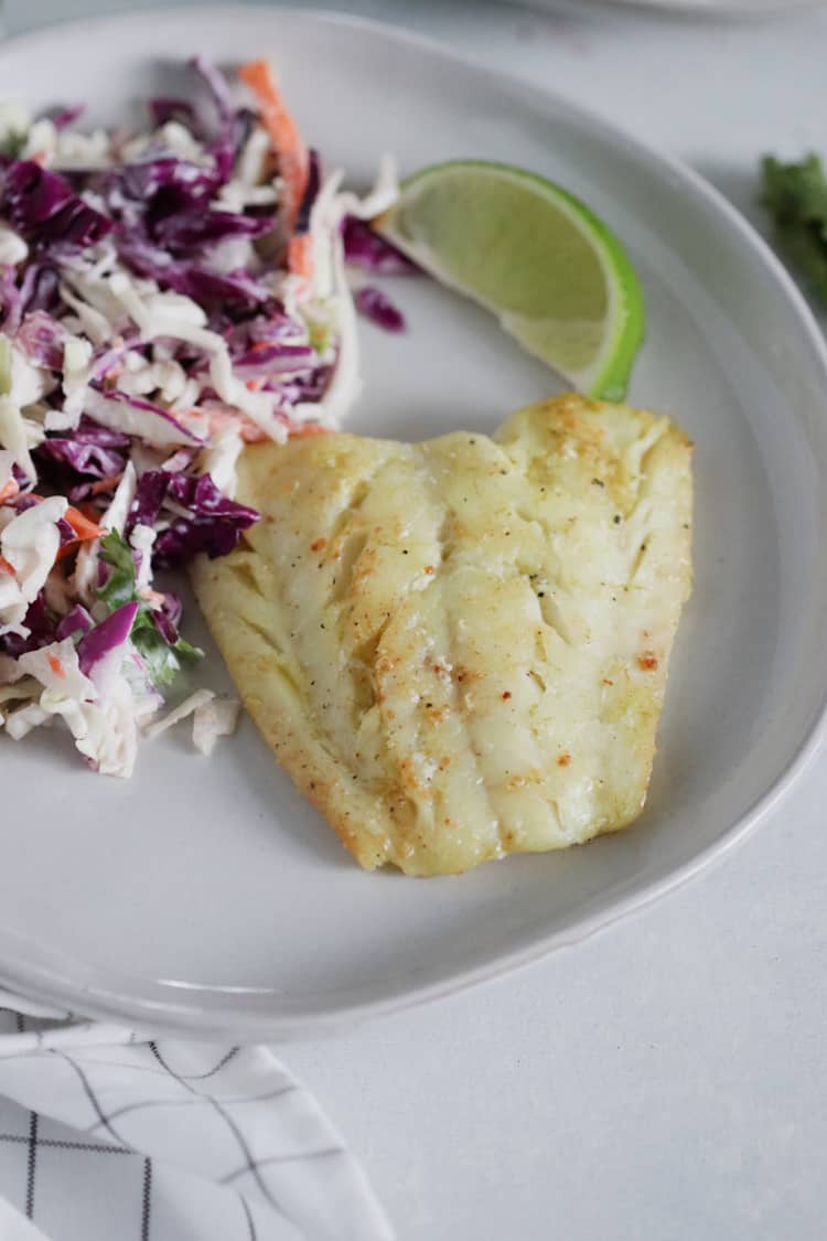 seared cod with a brown butter lime sauce [low carb]