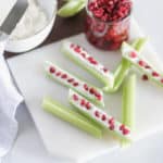 Goat Cheese and Pomegranate Stuffed Celery