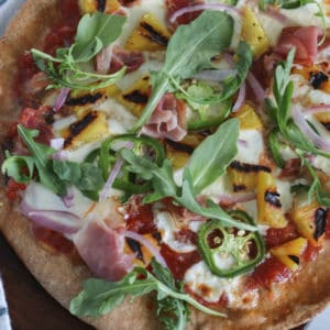 Grilled Pineapple Pizza with Prosciutto and Jalapenos