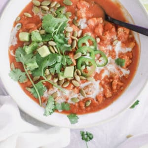 Slow Cooker Paleo Pumpkin Chili with Turkey [whole 30, low carb]