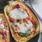 low carb spaghetti squash parmesan boats