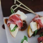 prosciutto wrapped apples with brie and balsamic