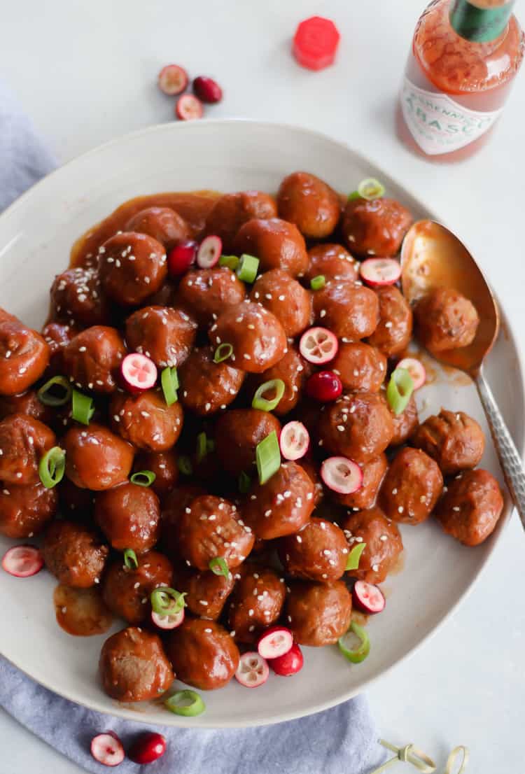 sweet and spicy cranberry meatballs