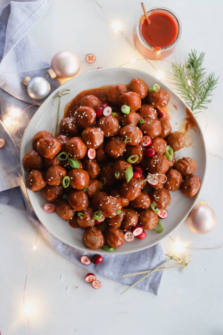 sweet and spicy cranberry meatballs