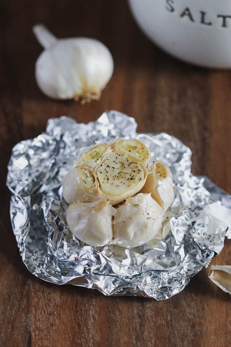 roasted garlic parmesan mashed cauliflower