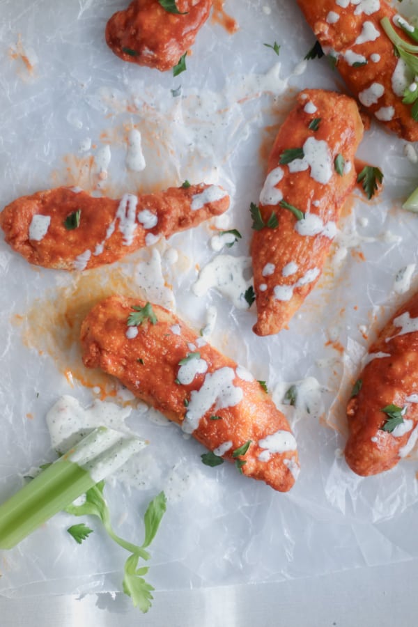 whole30 buffalo chicken tenders air fryer [keto, paleo, gf]