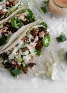 whole30 chicken adobo tacos with chipotle mayo