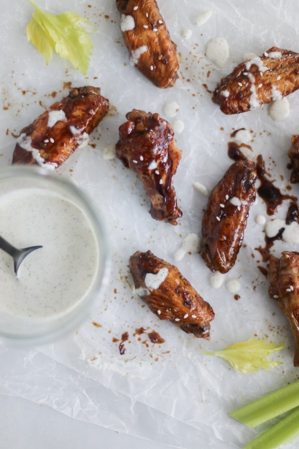 whole30 teriyaki chicken wings in the air fryer