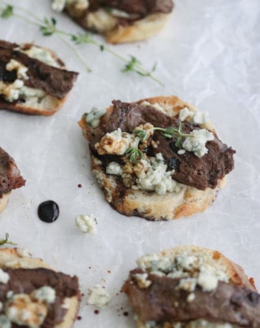 Blue Cheese Steak Crostini