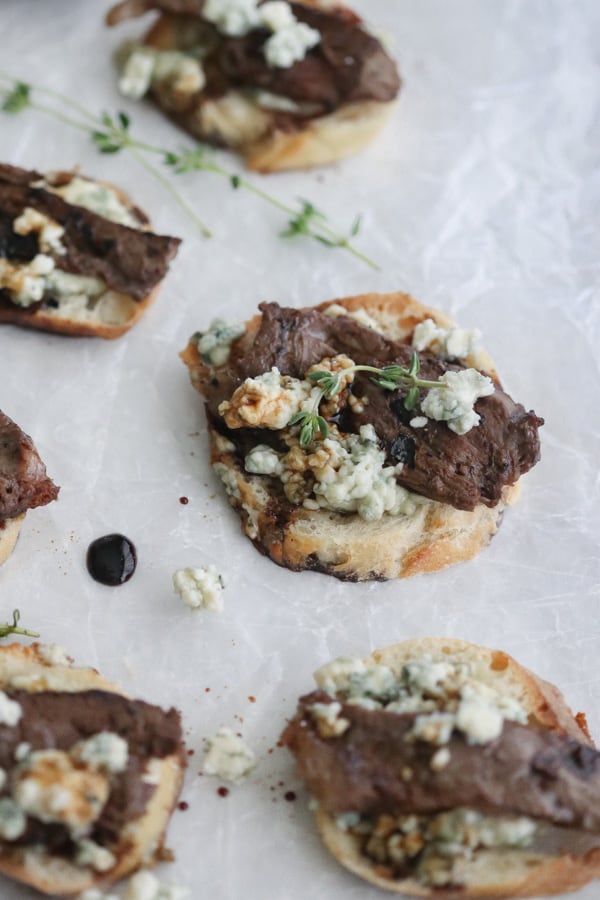 Blue Cheese Steak Crostini