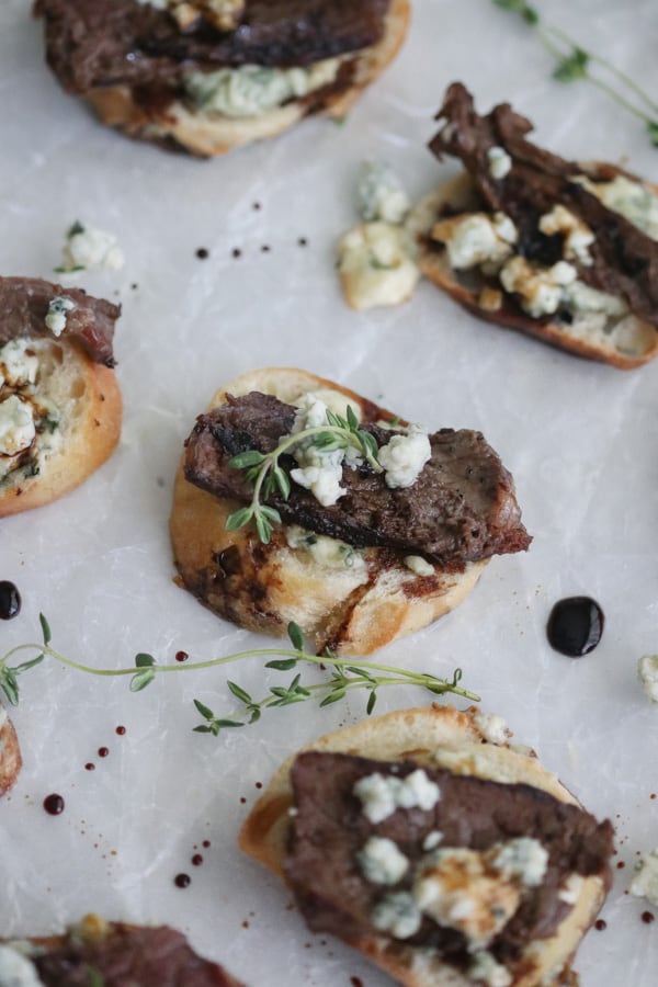 Blue Cheese Steak Crostini