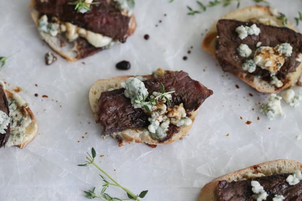 Blue Cheese Steak Crostini