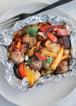Italian Sausage and Pepper Foil Packets on the Grill