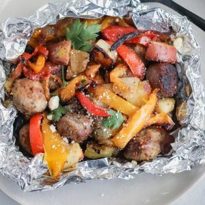 Italian Sausage and Pepper Foil Packets on the Grill