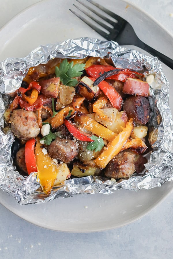 Italian Sausage and Pepper Foil Packets on the Grill