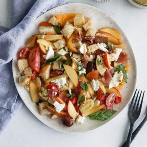 peach panzanella salad