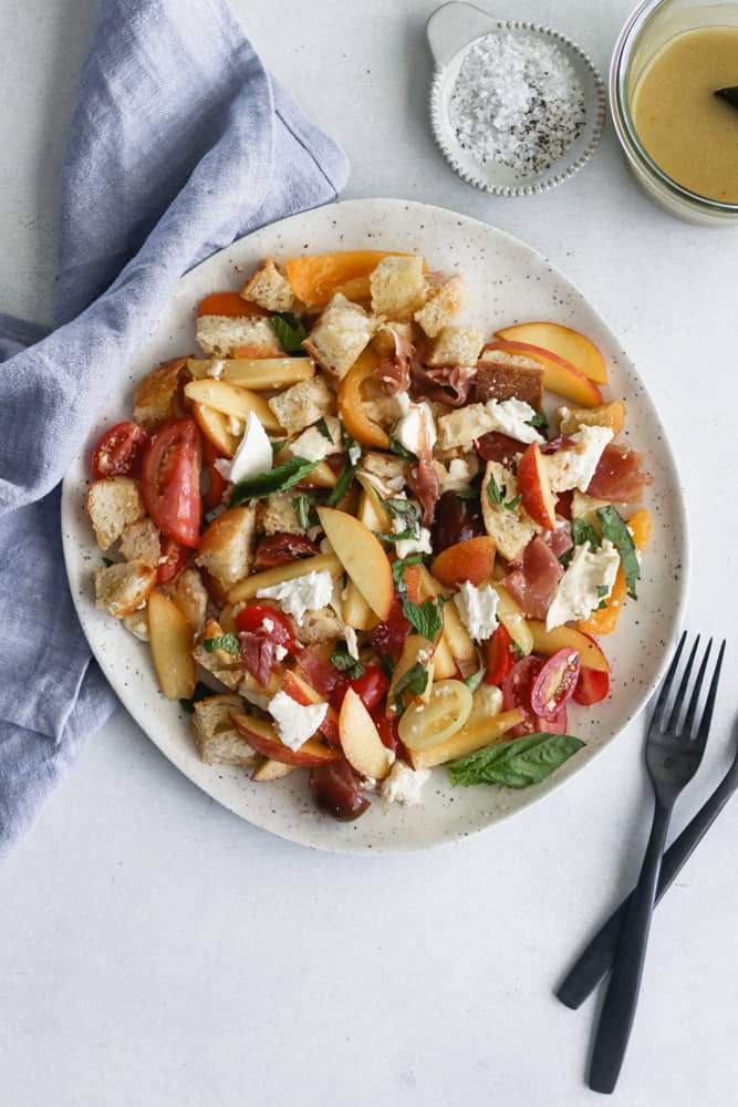 peach panzanella salad