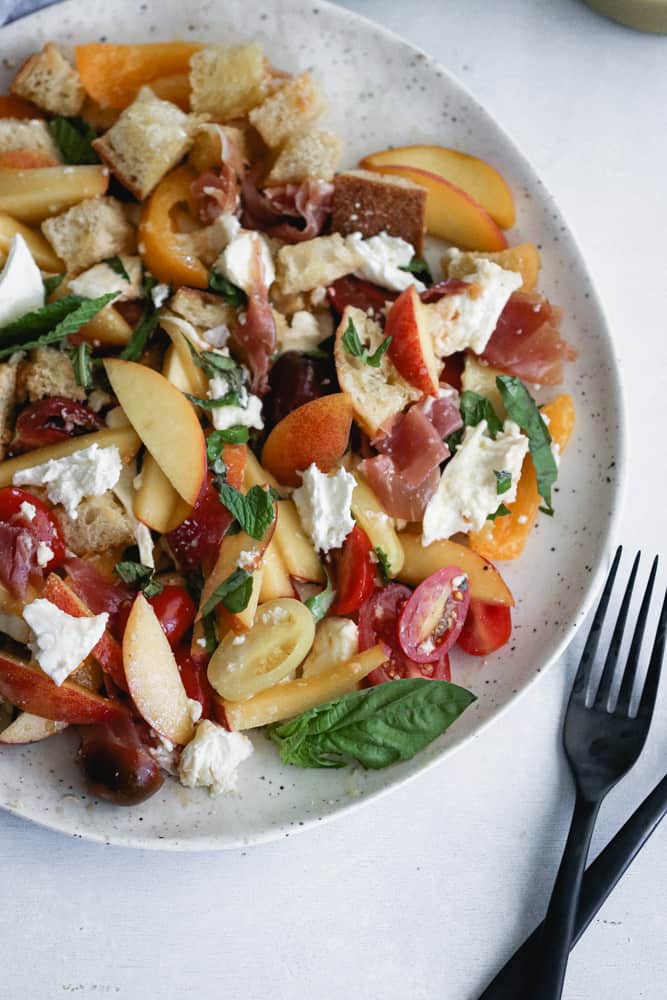 peach panzanella salad