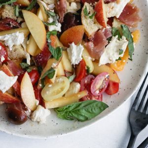 peach panzanella salad