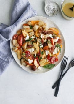 peach panzanella salad