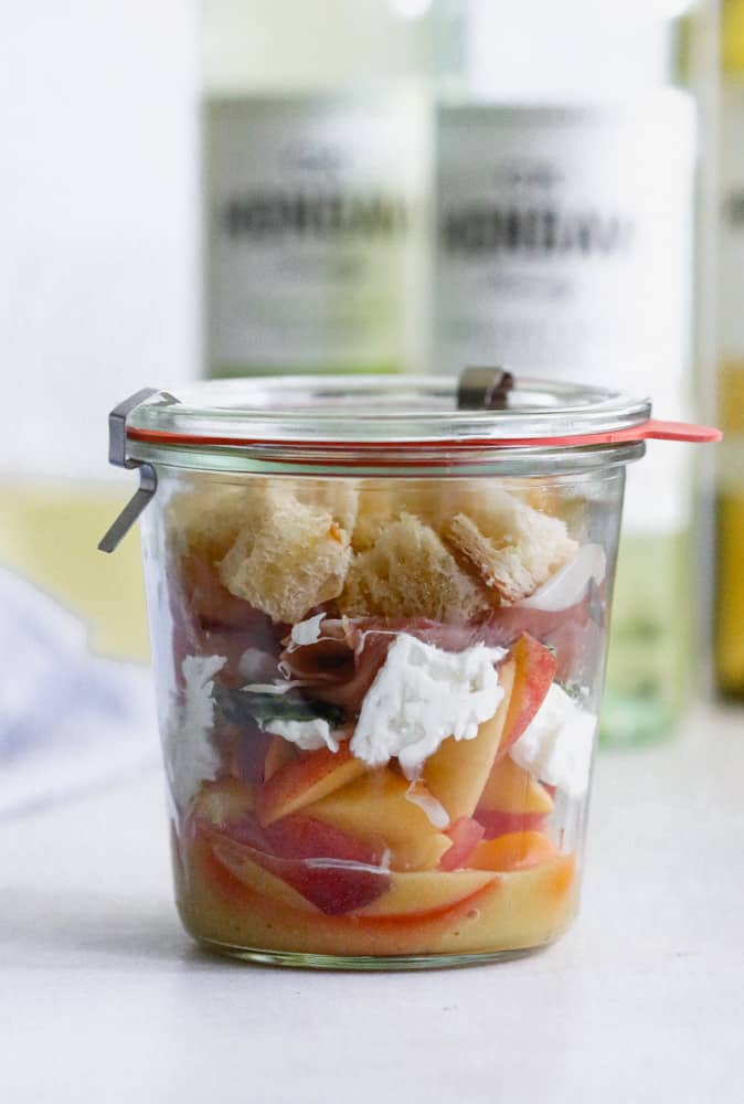 peach panzanella salad