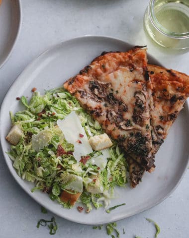 Shaved Brussels Sprout Caesar Salad