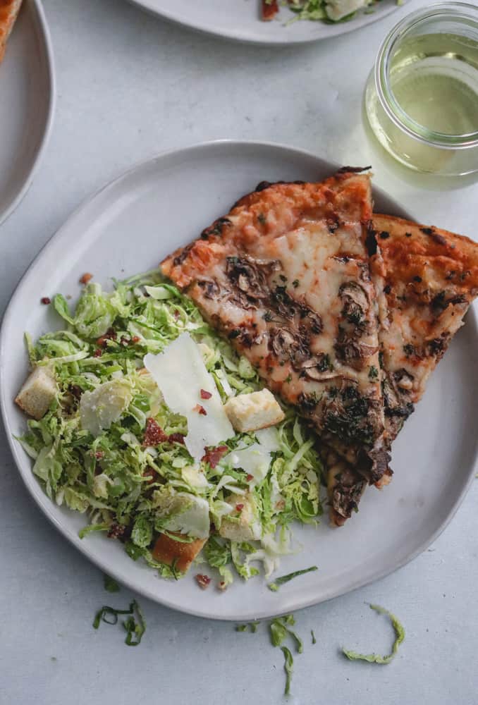 Shaved Brussels Sprout Caesar Salad