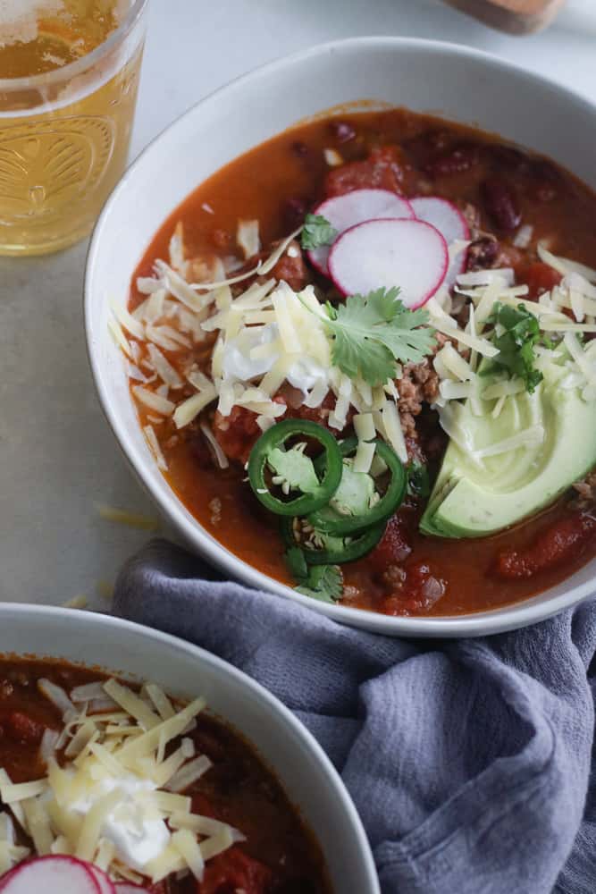 ground beef and beer chili