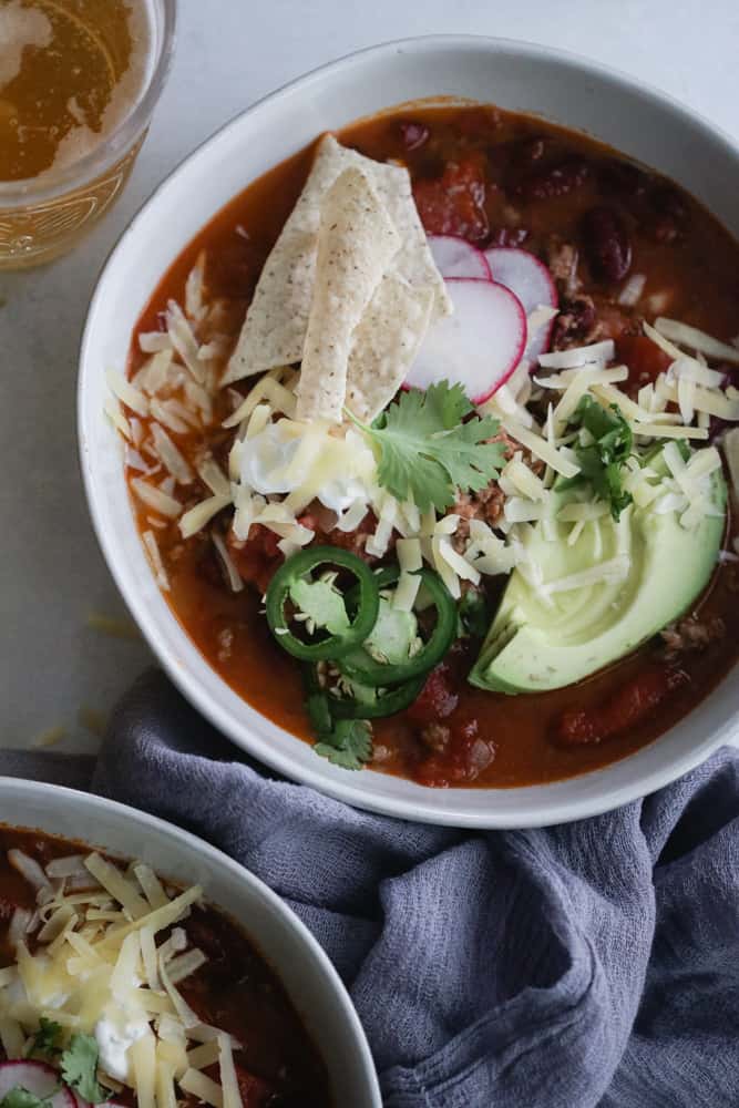 ground beef and beer chili