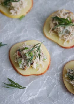 apple tarragon chicken salad bites