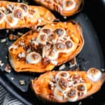 twice baked sweet potato skins with toasted marshmallows