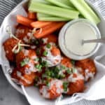 whole30 buffalo chicken meatballs in the air fryer